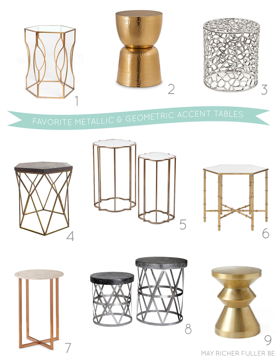 Favorite Metallic And Geometric Accent Tables 