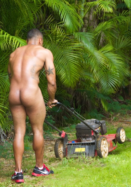 Provocative Nude Yard and Garden Work.