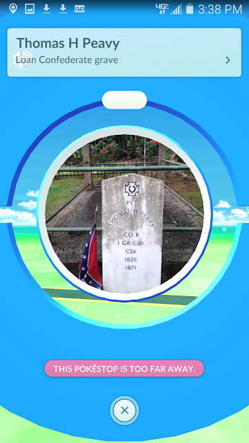Loan Confederate grave Pokémon GO PokéStop Confederate grave Thomas H Peavy