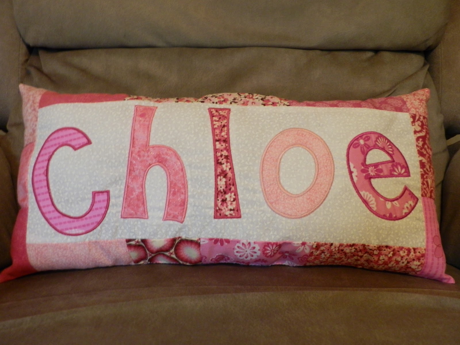 "Go For It" Embroidery Embroidered Name Pillows