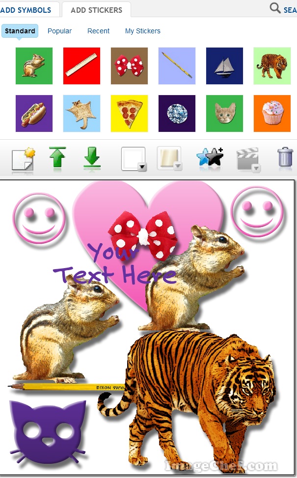Photo sketchpad add Symbols Stickers icon effects animals face cute