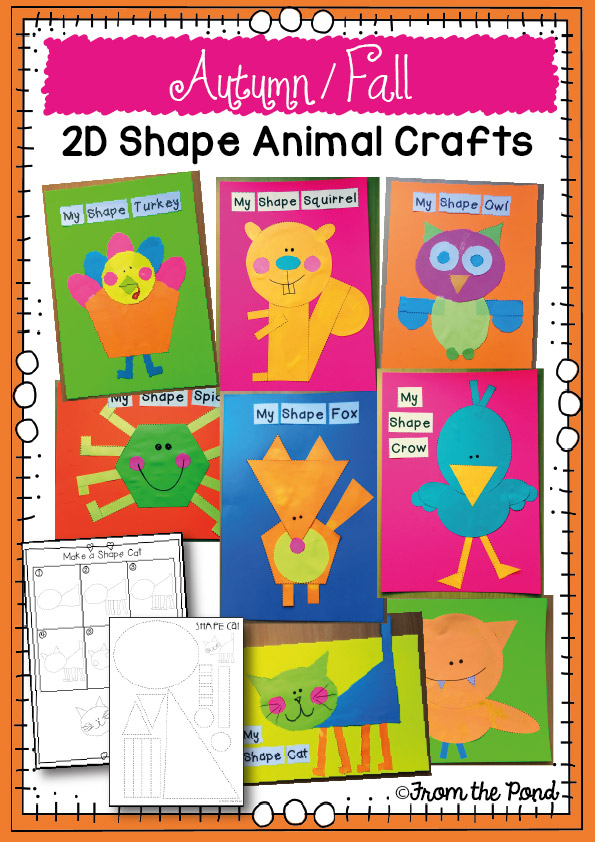 More 2D Shape Animal Crafts + A Fox Freebie! | From the Pond