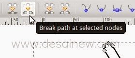 Break path at selected nodes