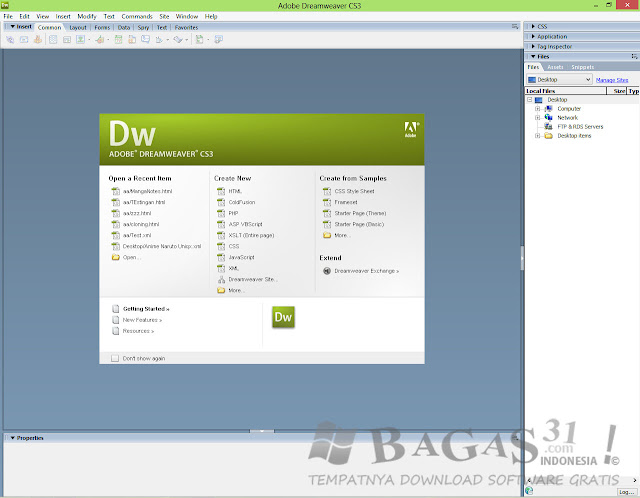 Adobe Dreamweaver CS3 Portable - BAGAS31.com