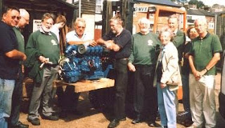 Committee members view the newLister engine provided by Marine Engine Services Ltd (Lister Petter).