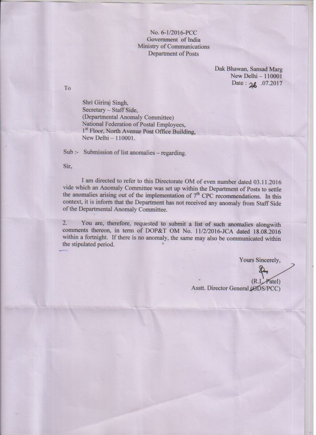 National Union Postal Employees, Groupc Andhra Pradesh Circle