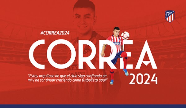 Oficial: El Atlético de Madrid renueva a Correa hasta 2024
