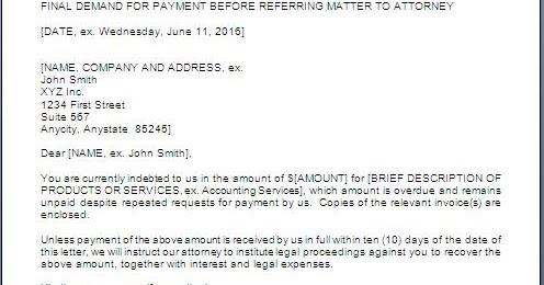 Final Demand Letter Before Legal Action