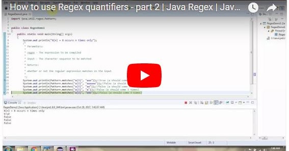 JAVA EE: How to use Regex quantifiers - part 2 | Java Regex | Java ...