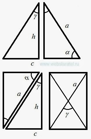 Равнобедренный треугольник и прямоугольник. Сторона равнобедренного треугольника. Математика для блондинок.