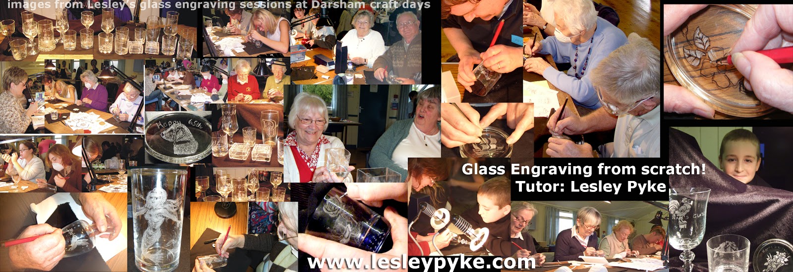 Lesley Pyke Glass Engraver  creating Glass Engraving lessons