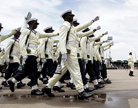 Navy Officers marching