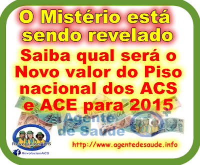 Saiba qual será o novo valor do Piso nacional dos ACS e ACE para 2015