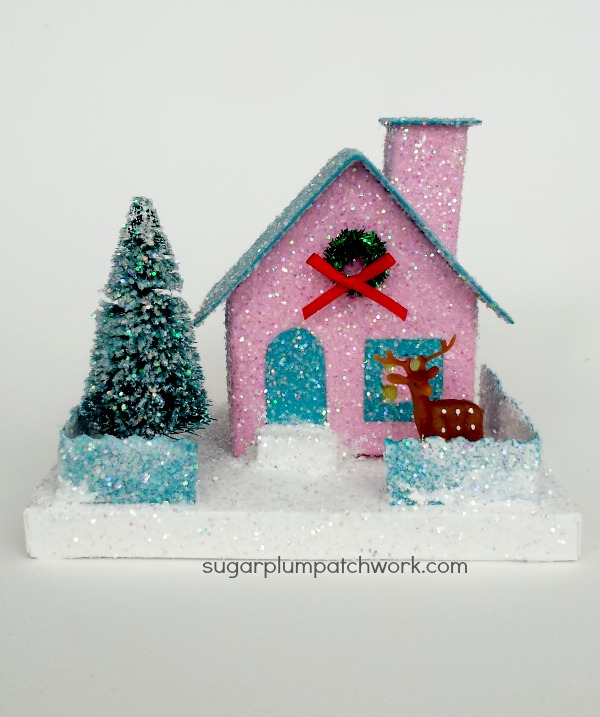 Sugarplum Patchwork Glitter Houses