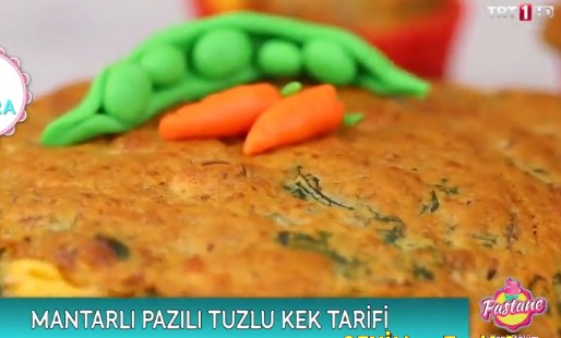 TRT1 Pastane Mantarlı Pazılı Tuzlu Kek Tarifi Ver Fırına Pasta ve