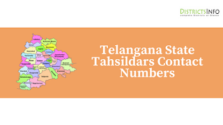 Telangana State Tahsildars Contact Numbers