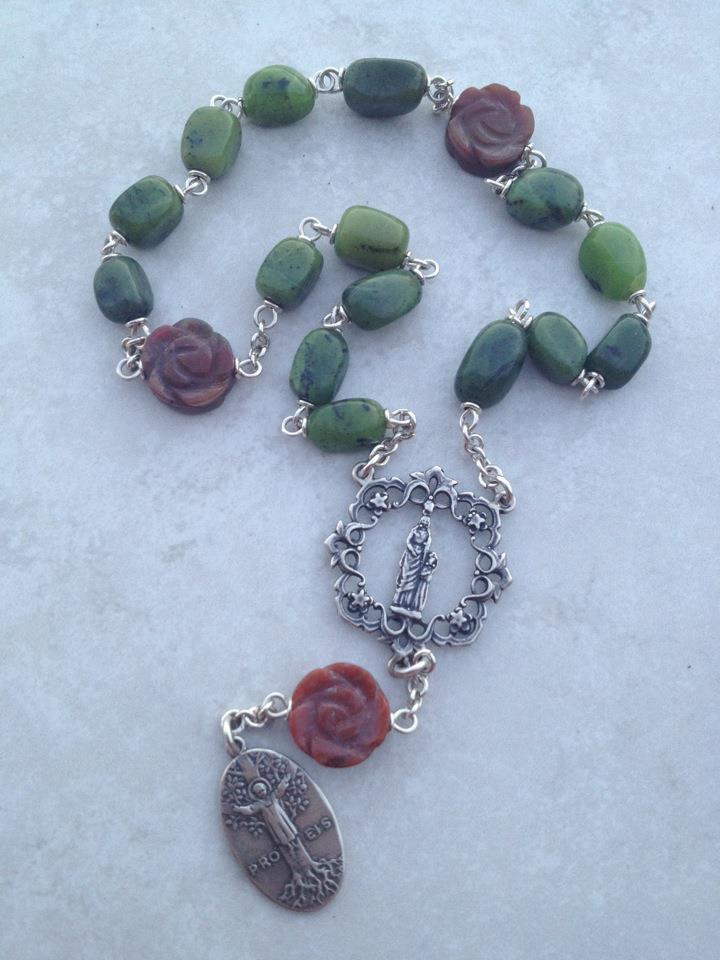All Beautiful Catholic Beads St Anne Chaplet in Sterling Silver