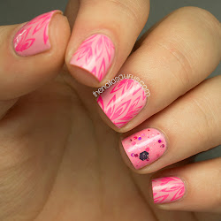 pink nail stamping bubblegum