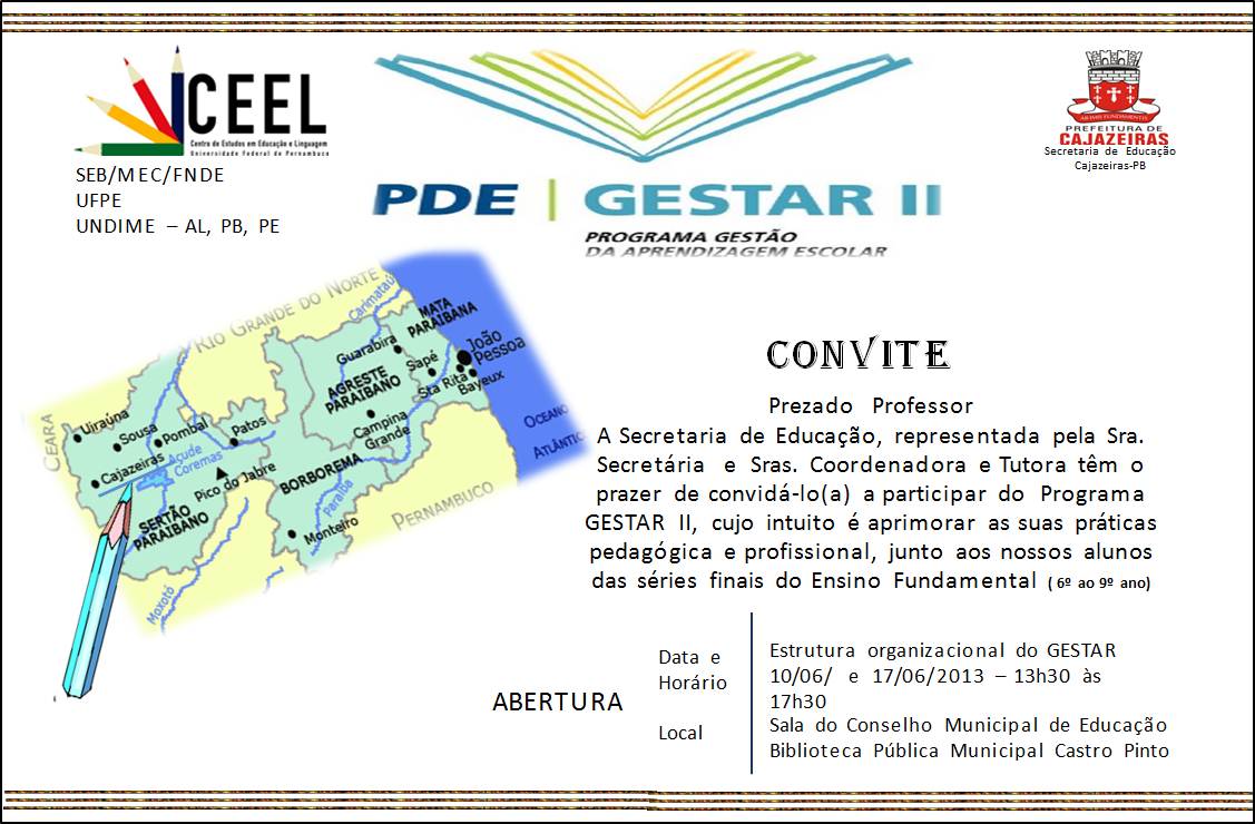 Programa Gestar GESTAR II Língua Portuguesa Cajazeiras - PB: CARACTERIZAÇÃO DO GESTAR II