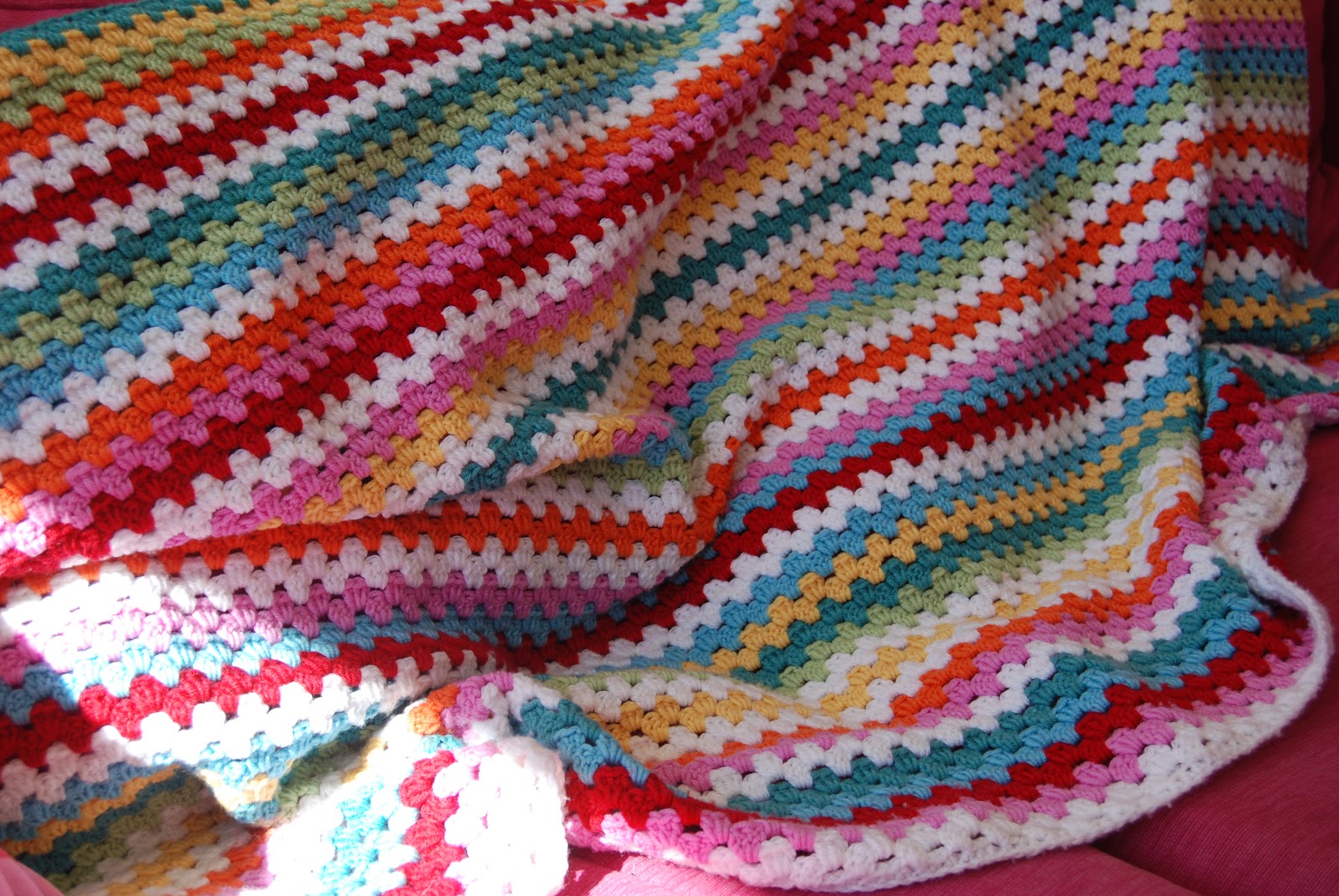Stonefruit Season: lucy and lucy's crochet granny stripe blanket