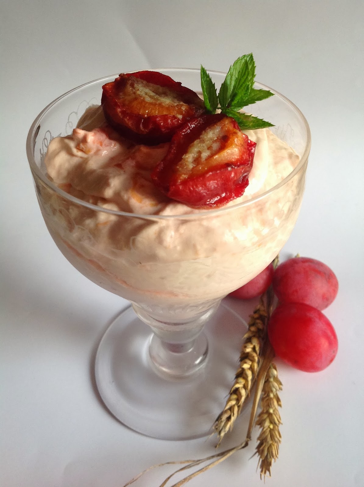 Plum Fool with Slow Roasted Plums