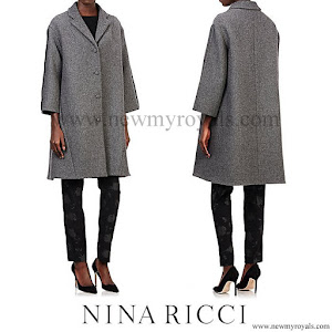 Queen Letizia Style NINA RICCI Tweed Swing Coat 