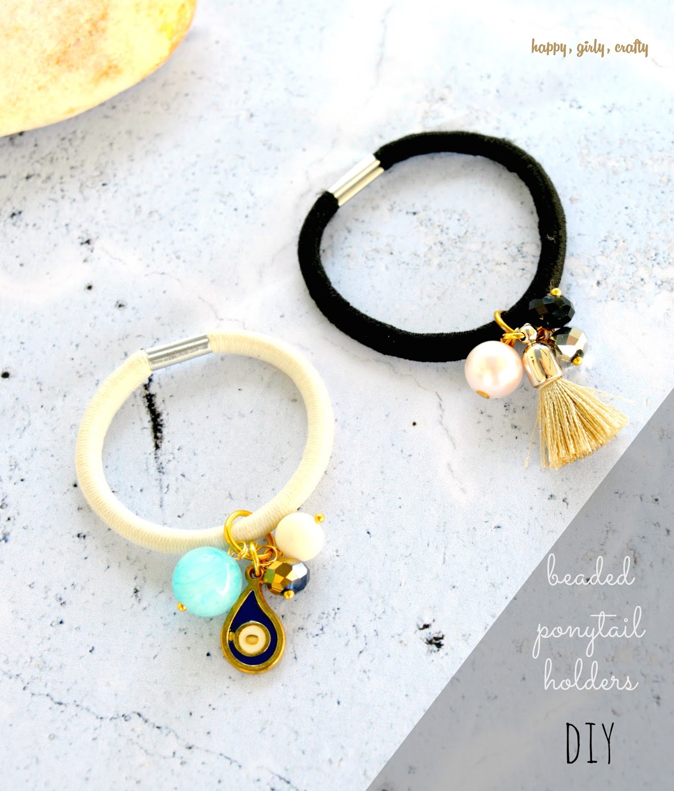 How to make beaded ponytail holders! happy girly crafty