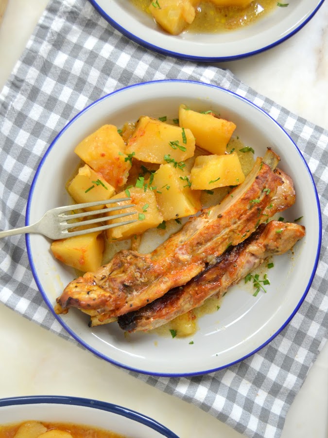 costillas con salsa barbacoa en olla lenta