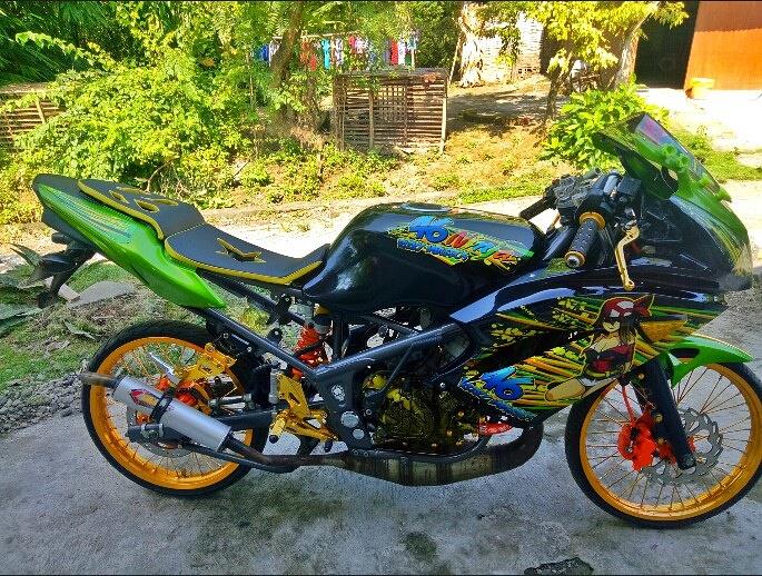 7 Gambar Modifikasi Motor Ninja RR 150 cc 2 Tak Warna Hijau Minimalis