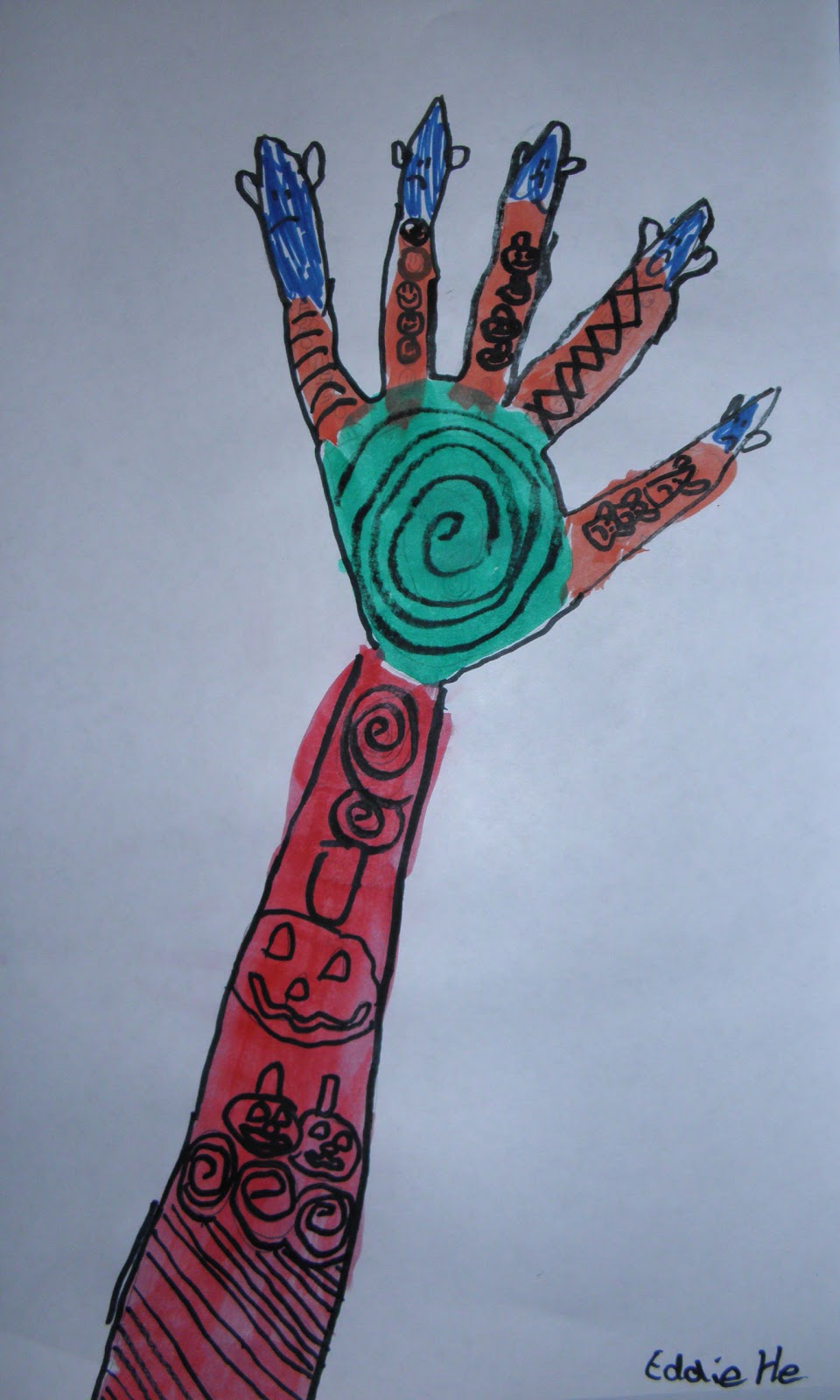 Jenny Liang's Painting and Drawing Blog: Creative Drawing - Spooky Hands