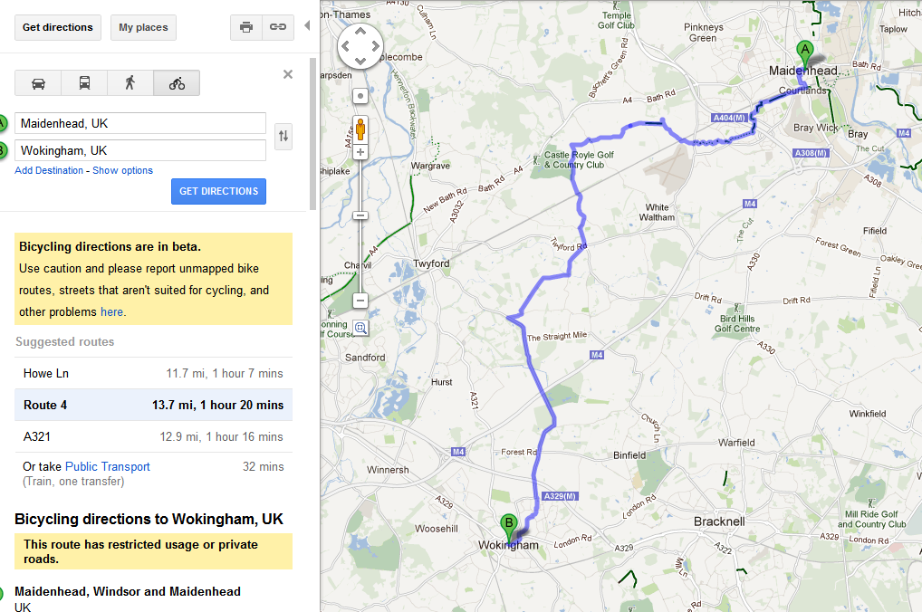 national cycle routes google maps