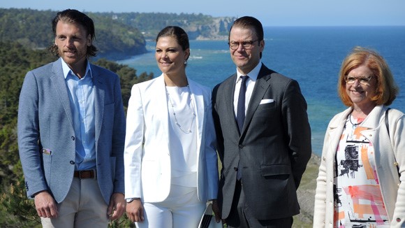 Crown Princess Victoria of Sweden and Prince Daniel of Sweden visited the Island of Gotland. Also visits the newly built bee-hotel. Gotland Governor Cecilia Schelin-Seidegård