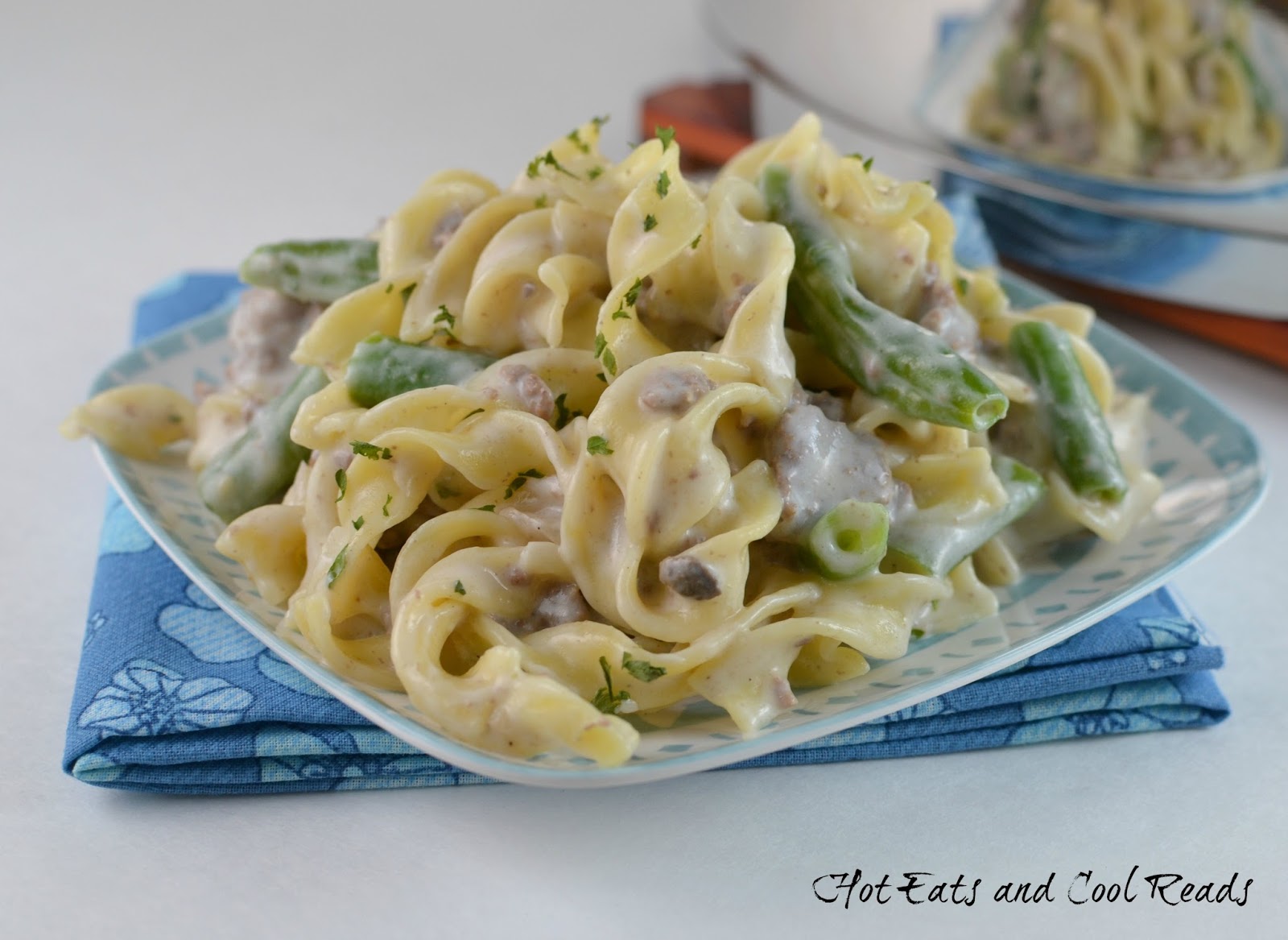Hot Eats and Cool Reads Ground Beef and Green Bean Stroganoff Recipe