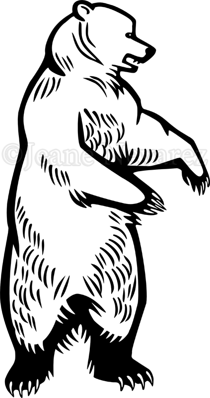 Медведь стоит рисунок