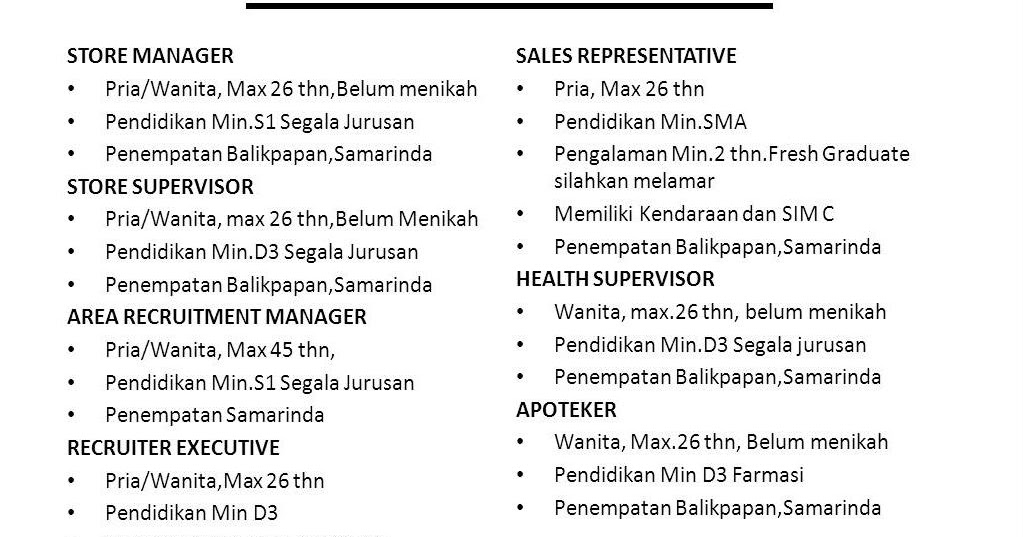 Lowongan Kerja Kota Balikpapan: Lowongan PHAROS INDONESIA