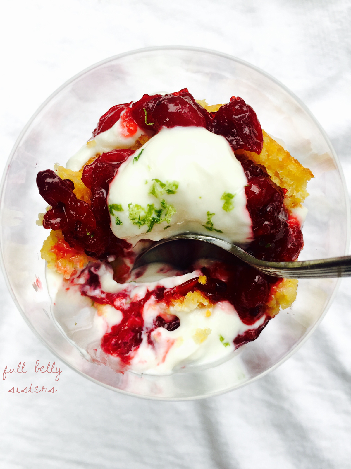 Greek Yogurt Cornbread Cranberry Trifle