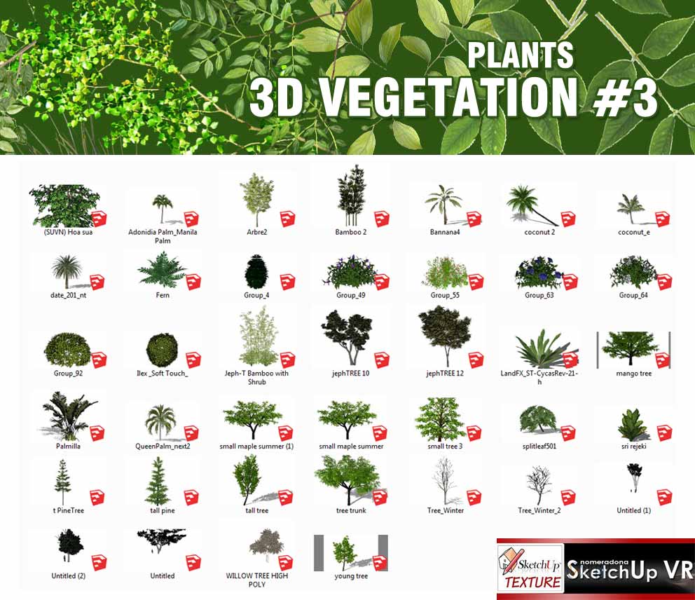 végétation sketchup