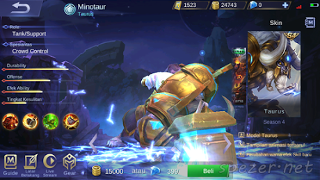 Minotaur Minotaur - Taurus Skin Mobile Legens Season 4