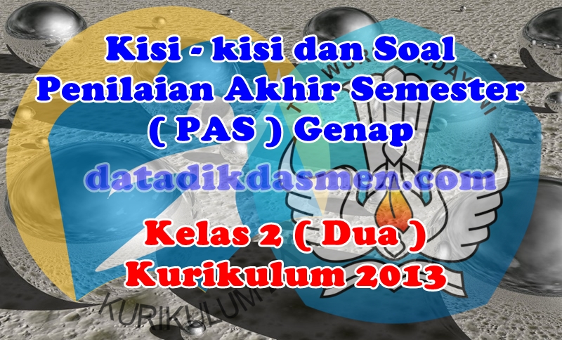 Soal Pat Ukk Kelas 2 Semester 2 K13 Tahun Pelajaran 2020 2021 Datadikdasmen