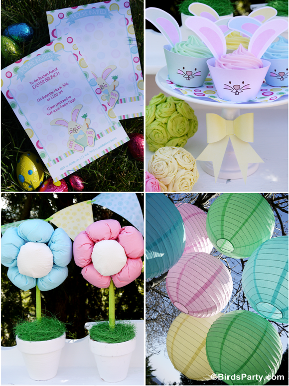 Kid's Easter Egg Hunt Party and Printables  - BirdsParty.com