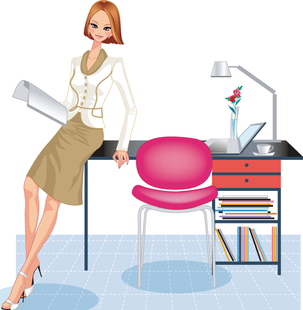 Mujer Trabajadora Negocios Vector Vector Clipart