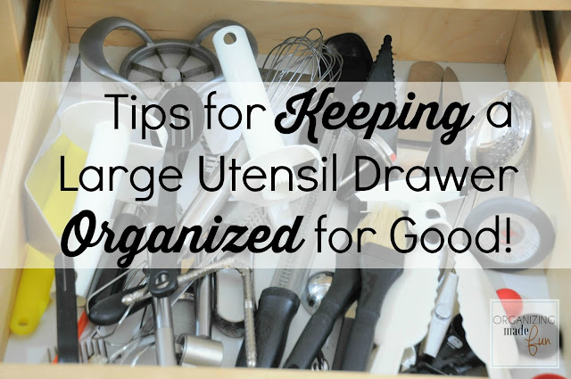 Tips for Keeping a Large Utensil Drawer Organized for Good :: OrganizingMadeFun.com
