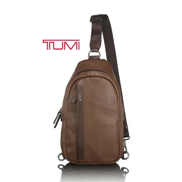 Leatherissimo Branded TUMI Brown Leather Sling Bag TUM02 Original USA
