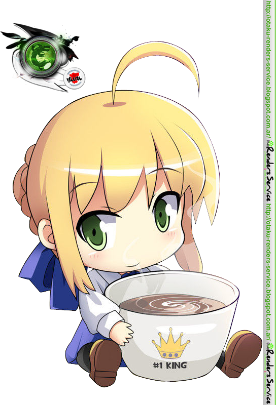 Fate:Chibi Saber Cacao Cute Render | ORS Anime Renders
