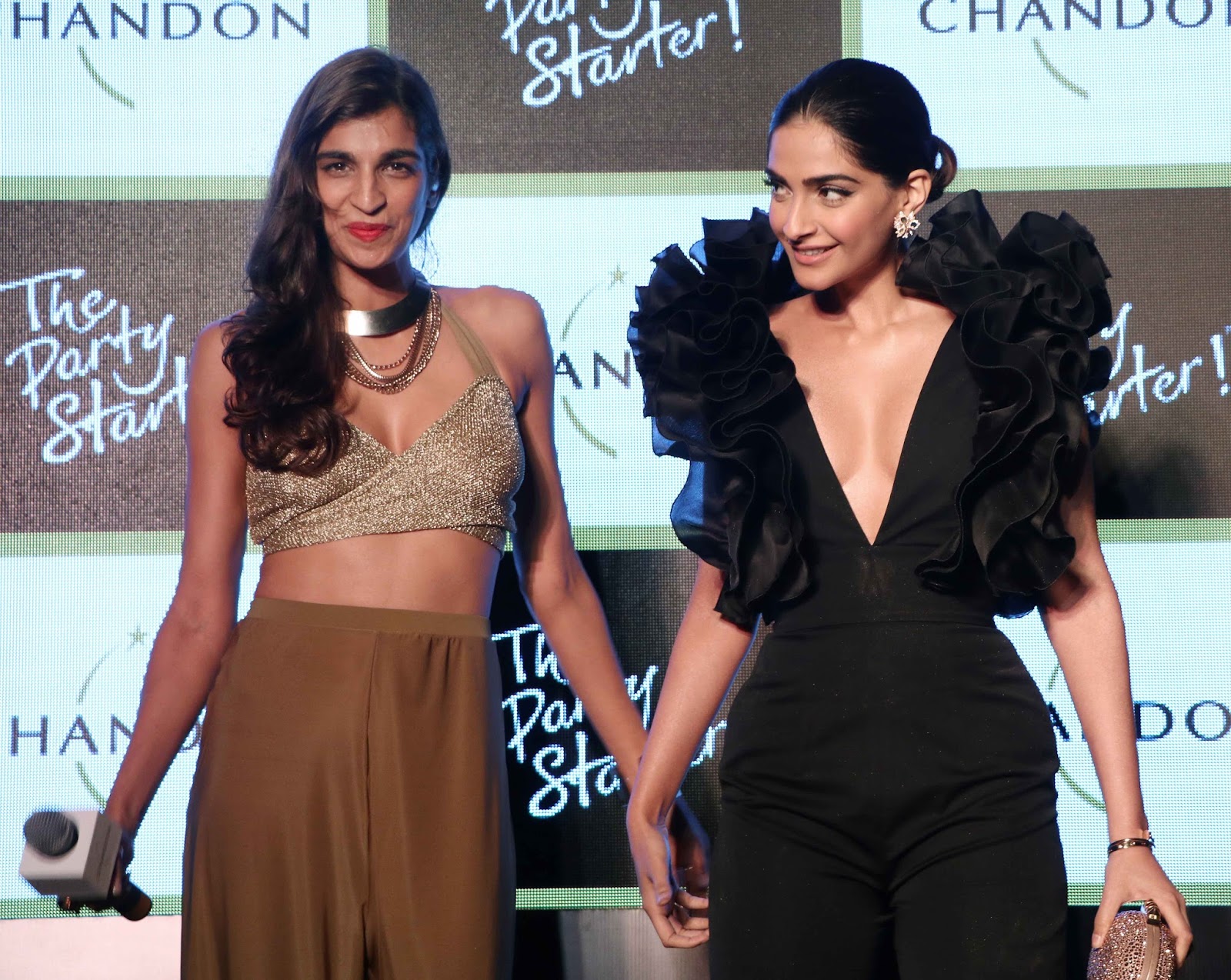 Sonam Kapoor Sexiest Boobs Show At Chandonâ€™s The Party Starter Anthem Launch in Mumbai