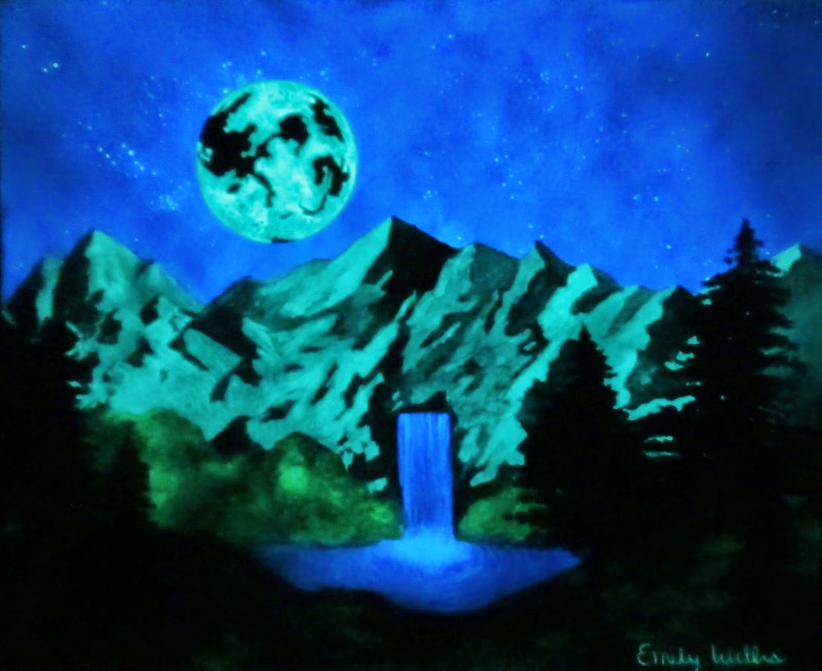 Landscape Glow in the Dark Painting