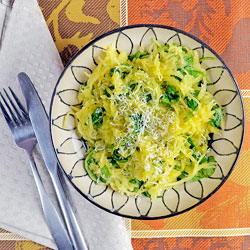 Behind the Bites: Lemon Spinach Spaghetti Squash
