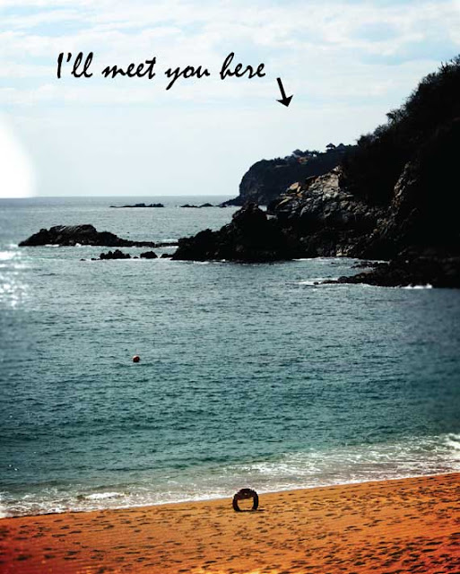 i'll meet you here poster with ocean and beach