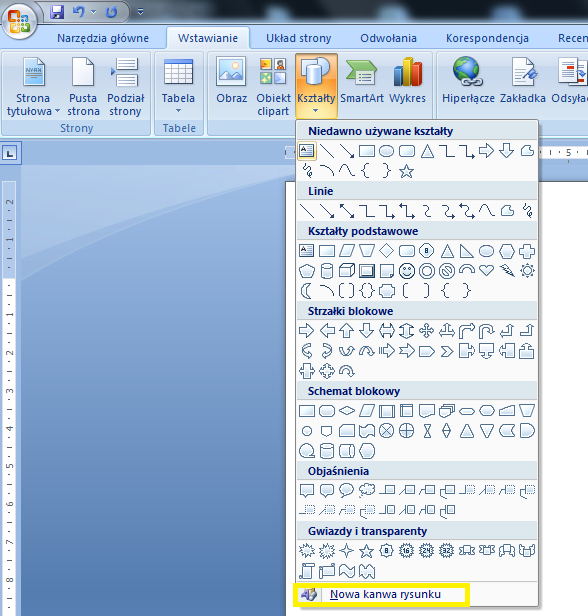 Nieograniczone możliwości - Microsoft Office Word - Kształty - Bagger