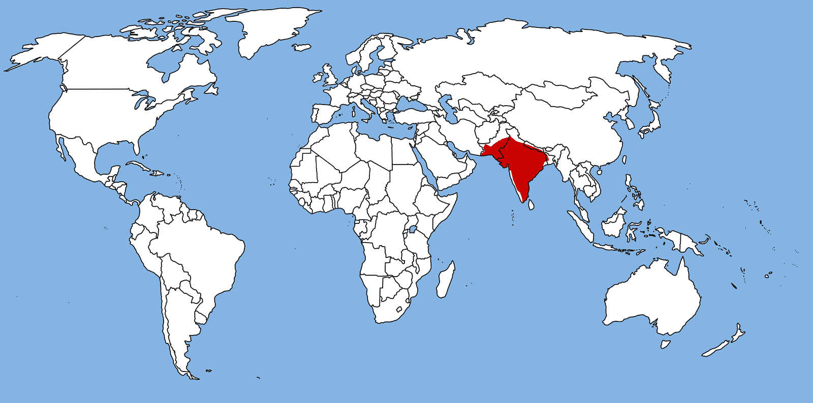 Indien Auf Der Weltkarte Karte